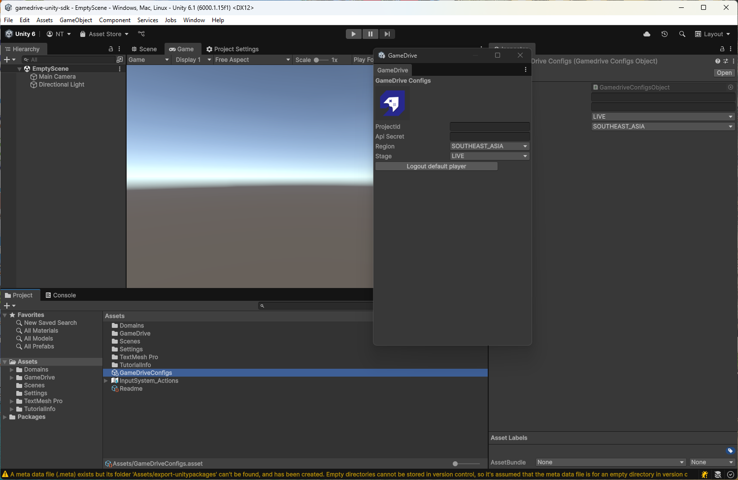 GameDriveConfigs auto created