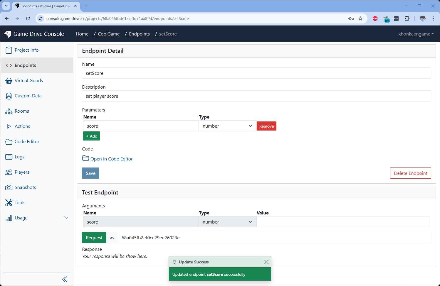 Create get score endpoint