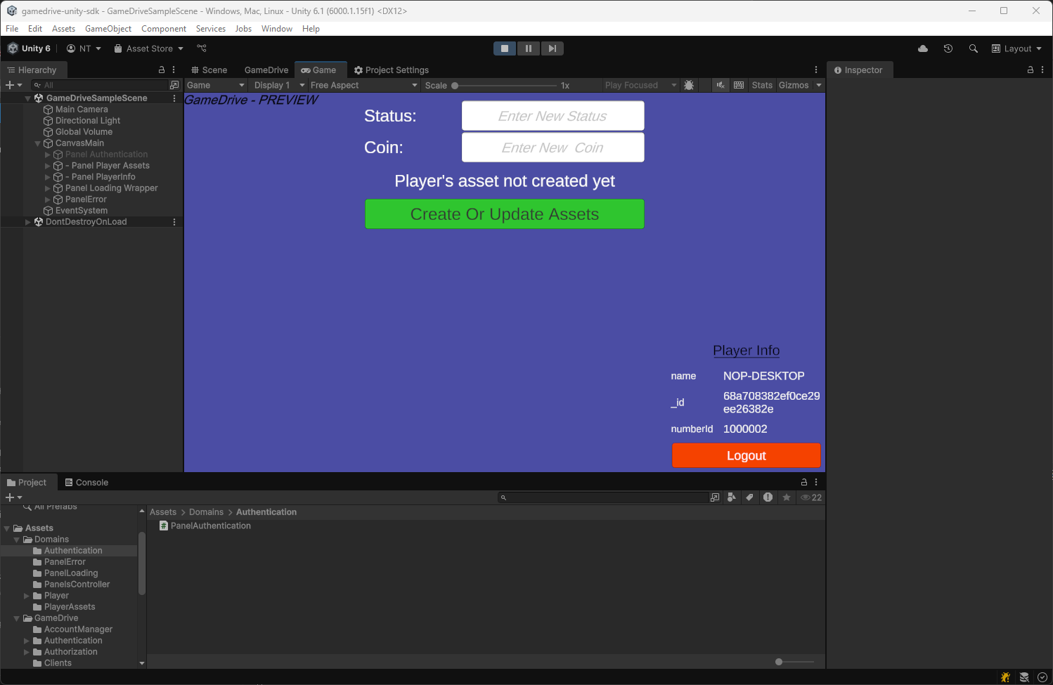 PREVIEW player assets data